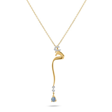 GEOMUSE MOM NECKLACE with tanzanite, diamonds, and 18k gold.