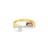 GEOMUSE Ring with Tourmaline Baguette and Diamonds in 18K Gold.