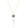 DESERT ROSE FLOWER necklace with purple tourmaline, diamonds, and 18K gold.
