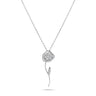 DESERT ROSE FLOWER necklace in white gold with diamonds.