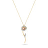 DESERT ROSE FLOWER necklace with pink tourmaline, diamonds, and 18K gold.