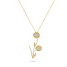 Desert Rose Bouquet necklace with diamonds and 18K gold.