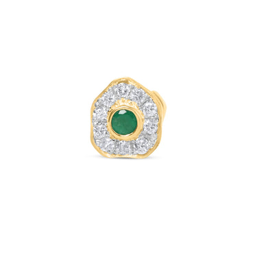 DESERT ROSE EARRINGS with emerald and diamond in 18K gold.
