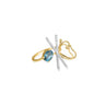 LUMINUS WINGS RING featuring blue topaz, white diamonds, and 18k gold design.