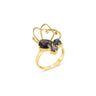 LUMINUS WINGS RING with purple spinel stones in 18k gold setting.