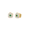 Desert Rose gold earrings with emeralds and diamonds.
