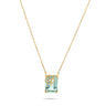 GEOMUSE FLOWER NECKLACE in 18k gold with aquamarine and diamond accents.