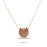 TULIP NECKLACE with pink sapphire and diamond accents in 18k rose gold.