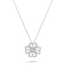 DELICATE FLOWER pendant in white gold with diamonds.