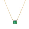 GEOMUSE NECKLACE featuring emerald, diamonds, and 18k gold.