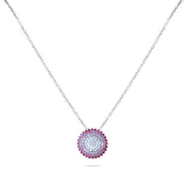 GEOMUSE NECKLACE - Sapphire and Diamond Pendant in 18k Gold.