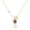 Handmade 18k gold necklace with vibrant ruby and diamond, symbolizing love and passion.