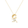 Gold enamel charm necklace, "KARL", perfect for mothers, 18k gold, 4g.