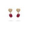 Elixir Earrings with ruby and diamond in 18k gold.