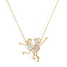 LISA & ZOE handmade 18k gold necklace with aquamarine and rose quartz.