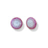 GEOMUSE EARRING in 18k gold featuring pink sapphires and diamonds.
